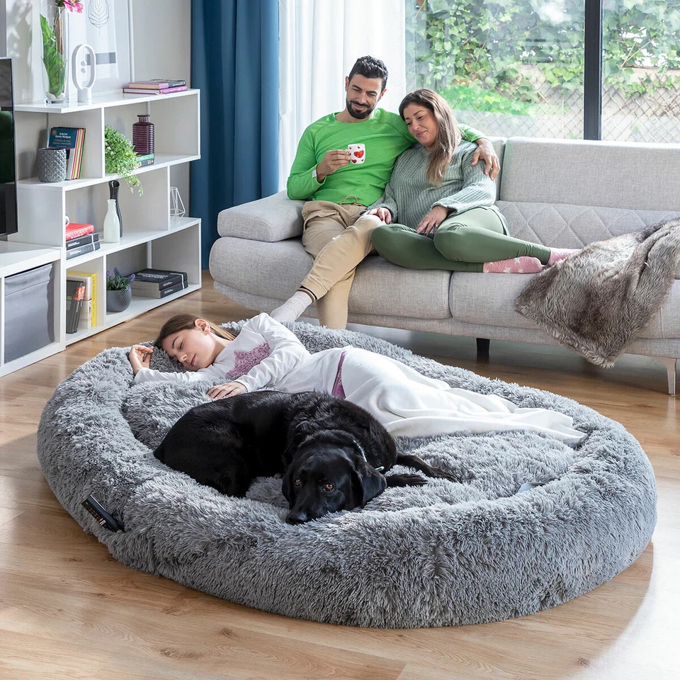 Anti-stress Human Pet Bed Cloft InnovaGoods XXL Grey #dogs #hund #chien #stress